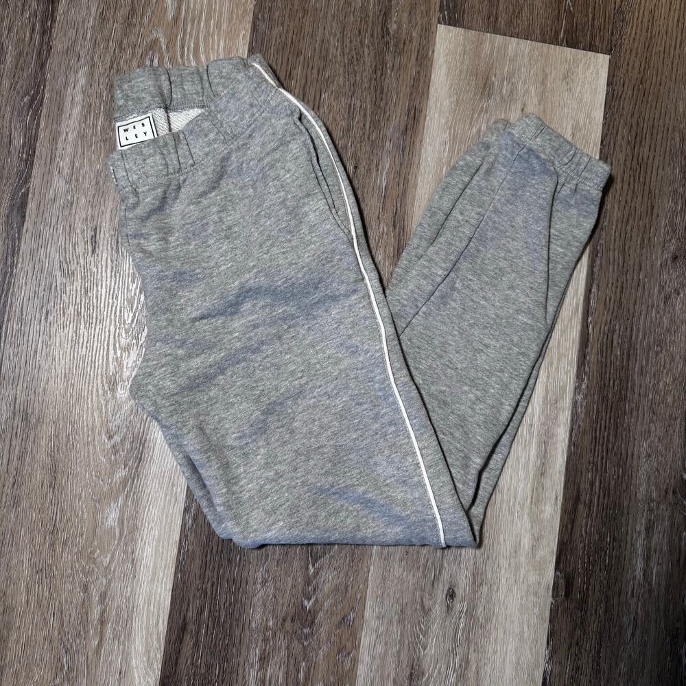Wesley Grey French Terry Side Piping Joggers Sweatpants Small Made in Canada